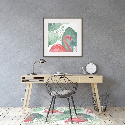 Tapete para cadeira de escritório Flamingos exóticos