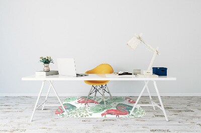 Tapete para cadeira de escritório Flamingos exóticos