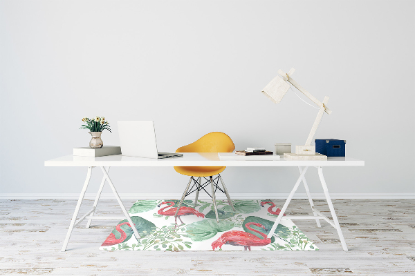 Tapete para cadeira de escritório Flamingos exóticos