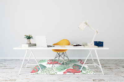Tapete para cadeira de escritório Flamingos exóticos