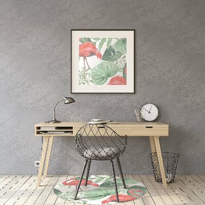 Tapete para cadeira de escritório Flamingos exóticos