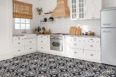 Piso vinilico Padrão preto árabe