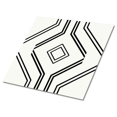 Piso vinilico Linhas pretas geométricas