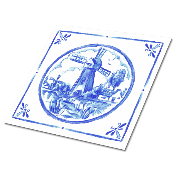 Pavimento vinílico Moinho de vento estilo azulejos