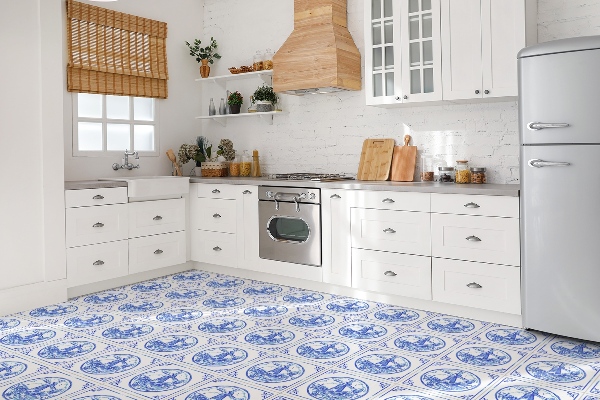 Pavimento vinílico Moinho de vento estilo azulejos