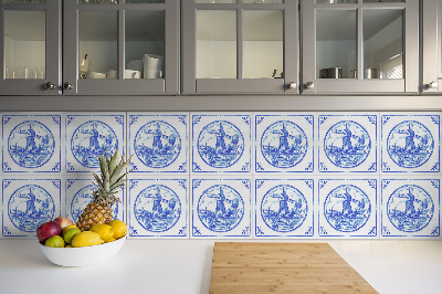 Pavimento vinílico Moinho de vento estilo azulejos