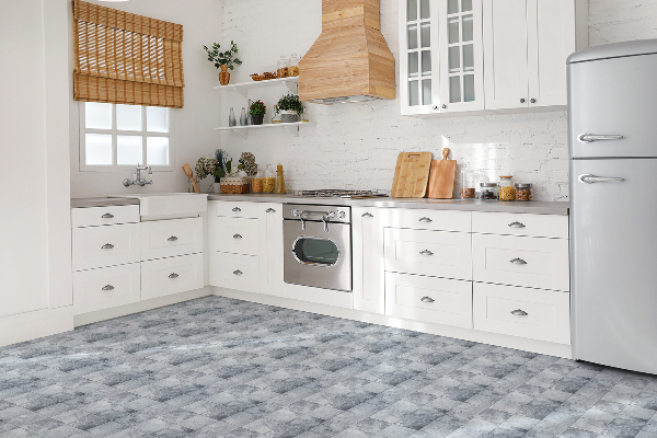 Piso vinilico Patchwork de pedra