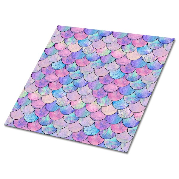 Piso vinilico Escamas de peixe coloridas