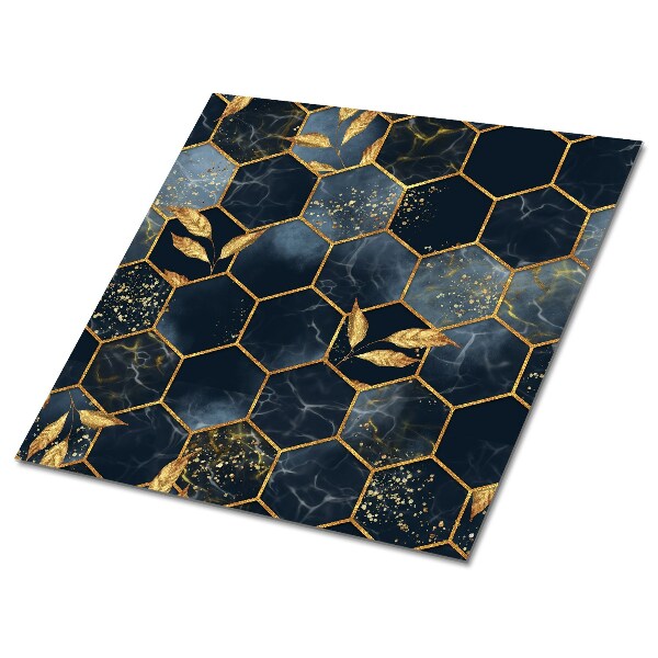Vinil chão Folhas e hexágonos