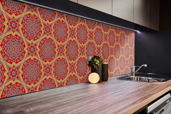 Revestimento de parede em pvc Painel de piso com padrão floral árabe