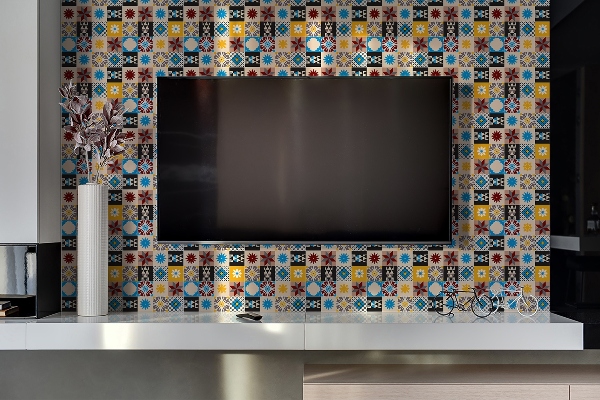 Revestimento parede cozinha moderna mosaico oriental