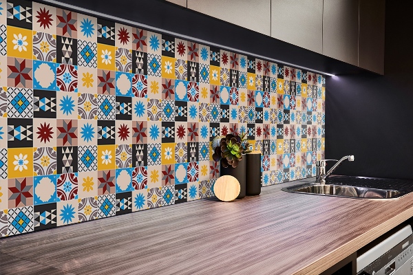 Revestimento parede cozinha moderna mosaico oriental