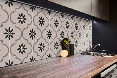 Revestimento parede cozinha moderna Padrão de flores árabes