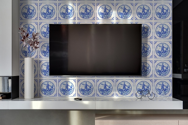 Revestimento de parede Moinho de vento estilo azulejos