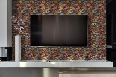 Revestimento parede cozinha moderna Ondas de Patchwork Decorativas