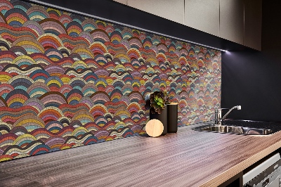 Revestimento parede cozinha moderna Ondas de Patchwork Decorativas