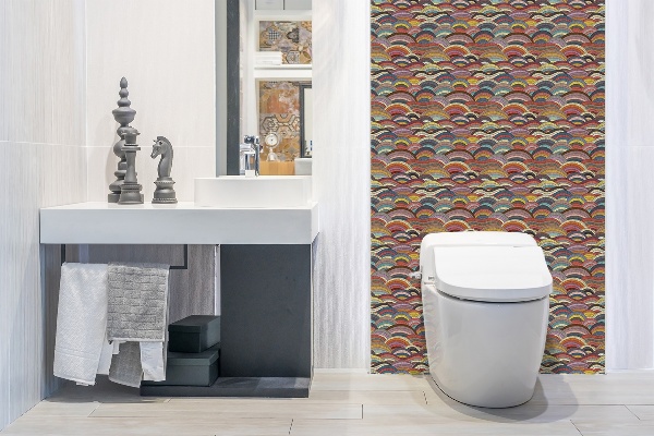 Revestimento parede cozinha moderna Ondas de Patchwork Decorativas