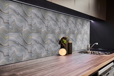 Revestimento parede cozinha moderna Ondas de mármore decorativas