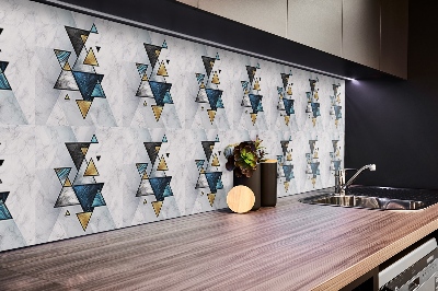 Revestimento de parede em pvc Triângulos de mármore abstratos