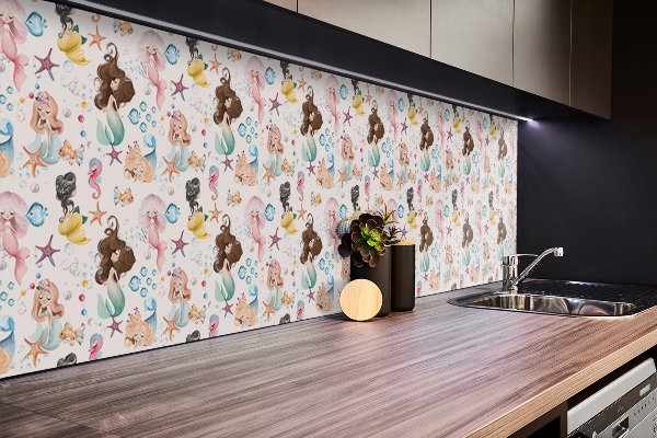Revestimento parede cozinha moderna Padrão Infantil Sereia