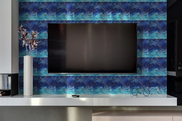Revestimento de parede em pvc Mármore azul