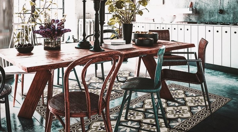 tapete de vinil para sala de jantar